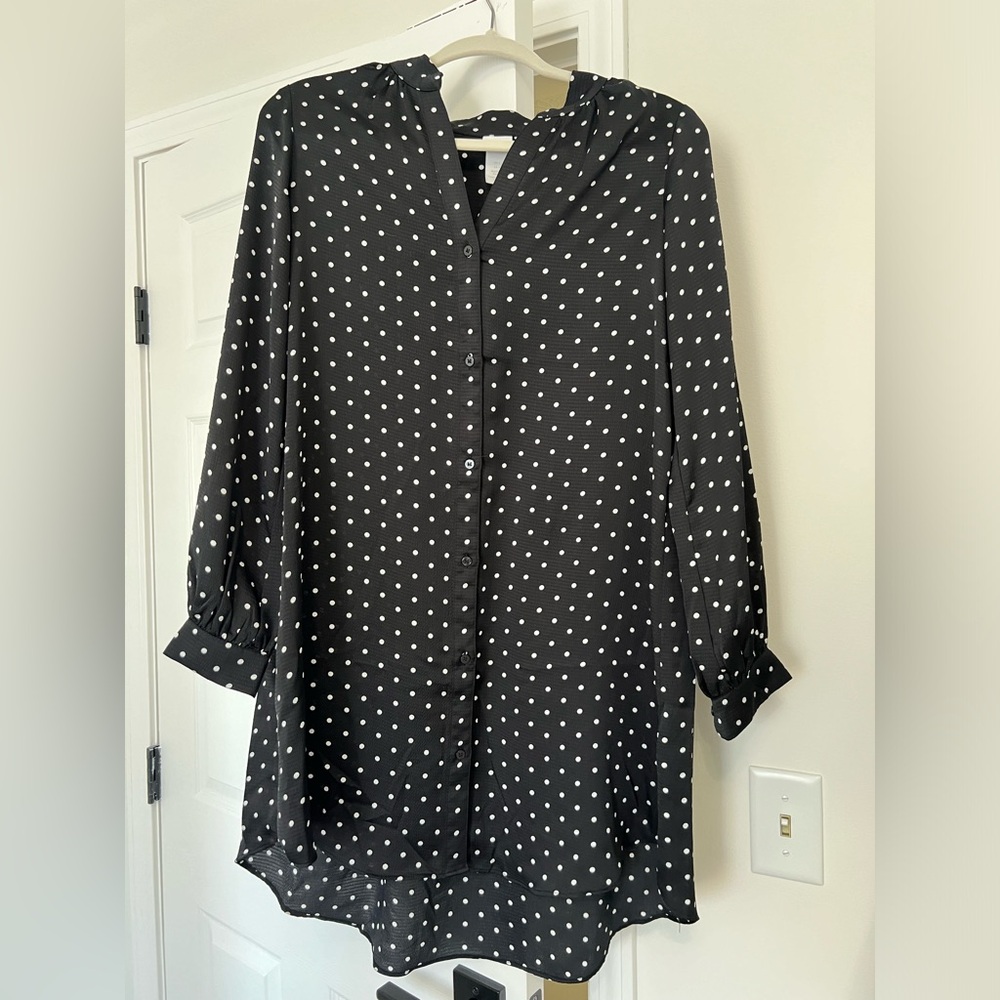 Polka dot shirt dress